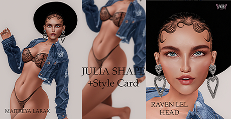 Second Life Marketplace - ANA B - JULIA - SHAPE - RAVEN LEL HEAD